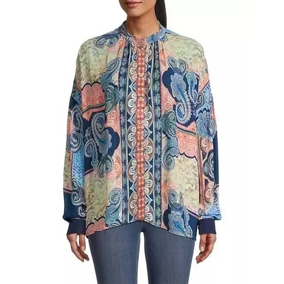 Johnny Was Tops - Johnny Was Multicolor Paisley Blouse